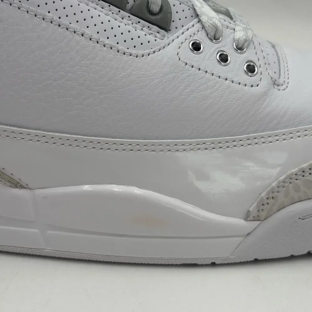 Nike Air Jordan 3 Retro White Silver Sneakers CT8532 111 Men Size 11 NEW